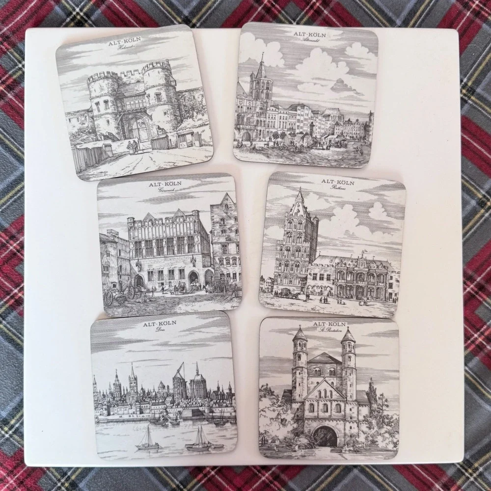 Vtg‎ Schuberth Tamat-Serie Coasters West Germany Cities & Castles - Unused NOS